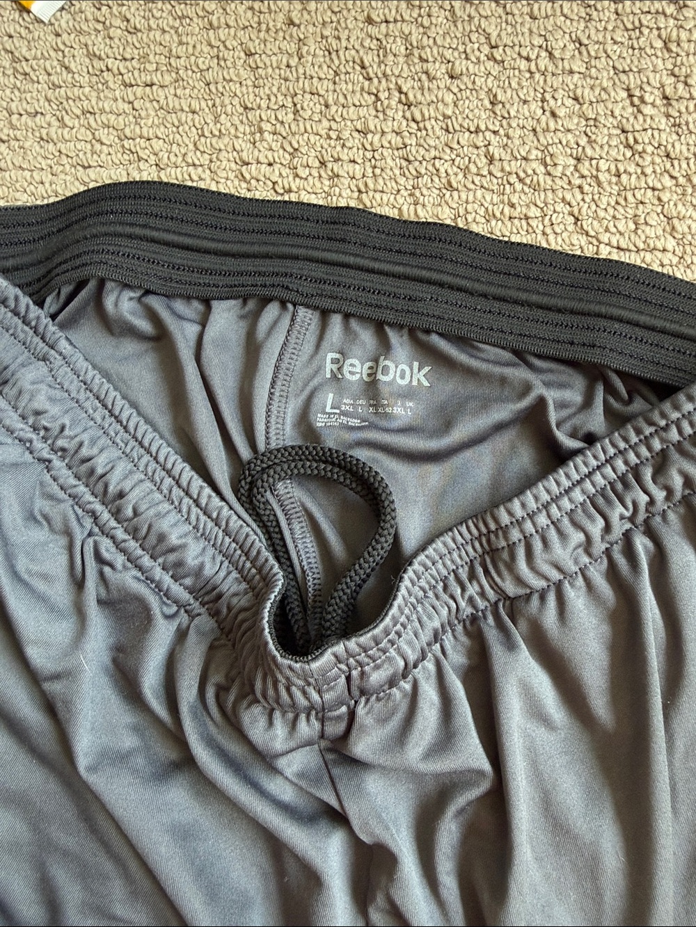 Reebok Men's Gray Drawstring Athletic Shorts